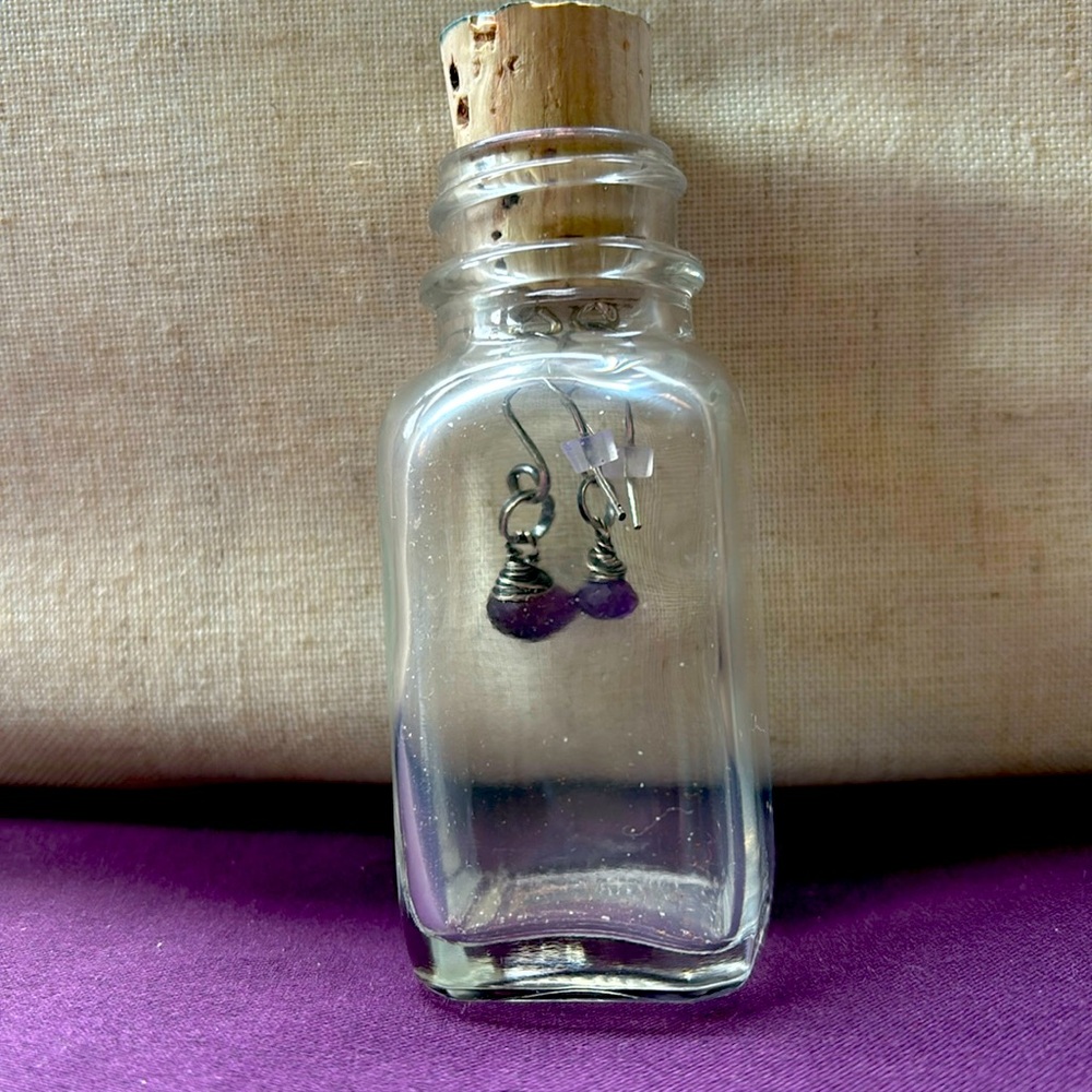 Amethyst and silver earrings